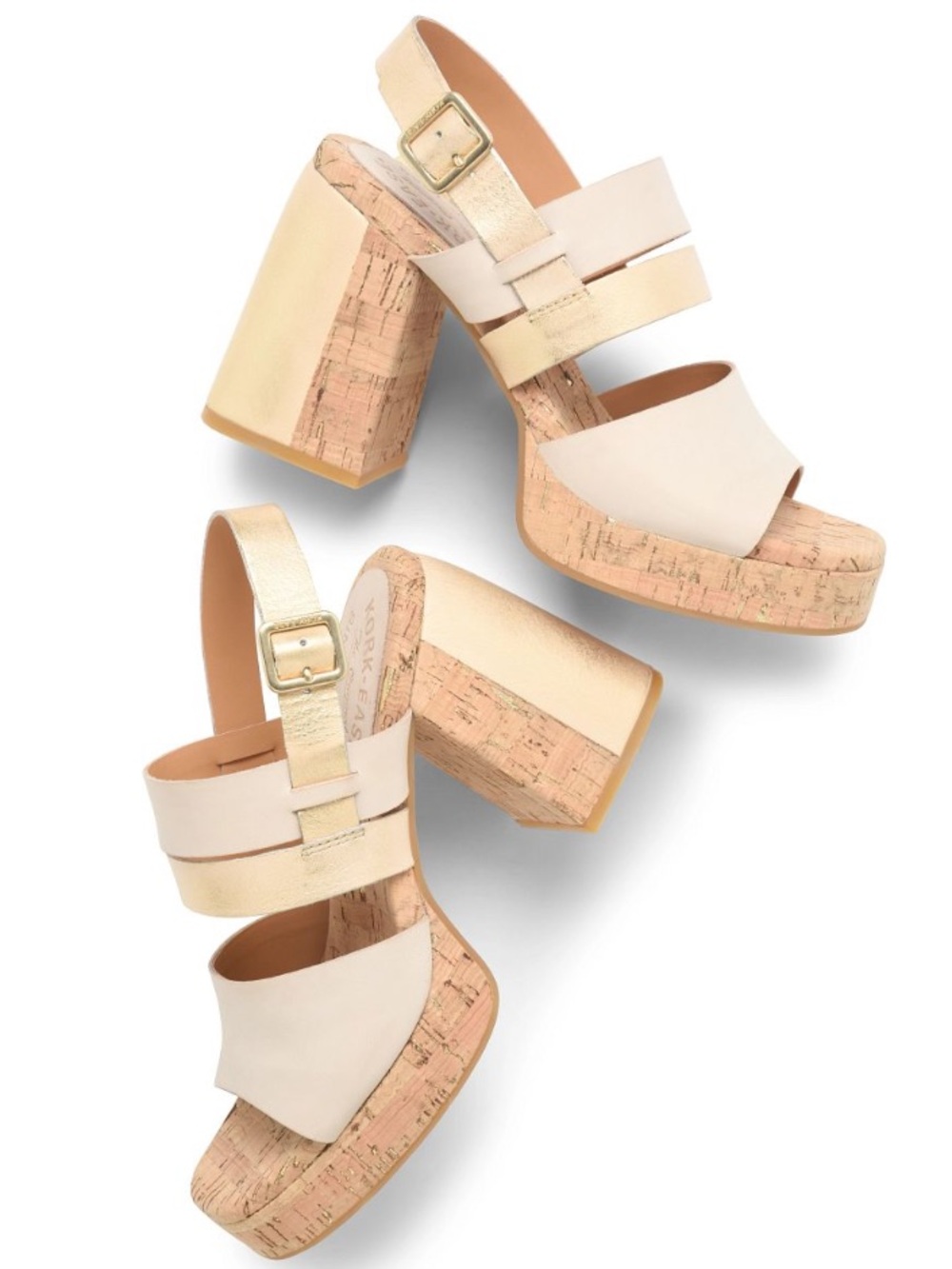 Kork-Ease Women’s Maxi Nude/ Neutral  Gold Combo Platform Sandal Sz 11 NWB